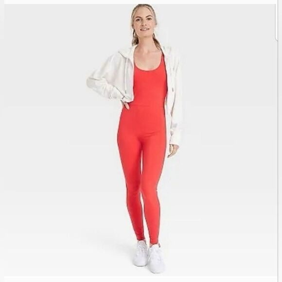 All In Motion Target Red Full Body Jumpsuit- Size Medium - Picture 3 of 9